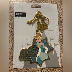 Disney Parks Cinderella Let's Shine Keychain New with Tag